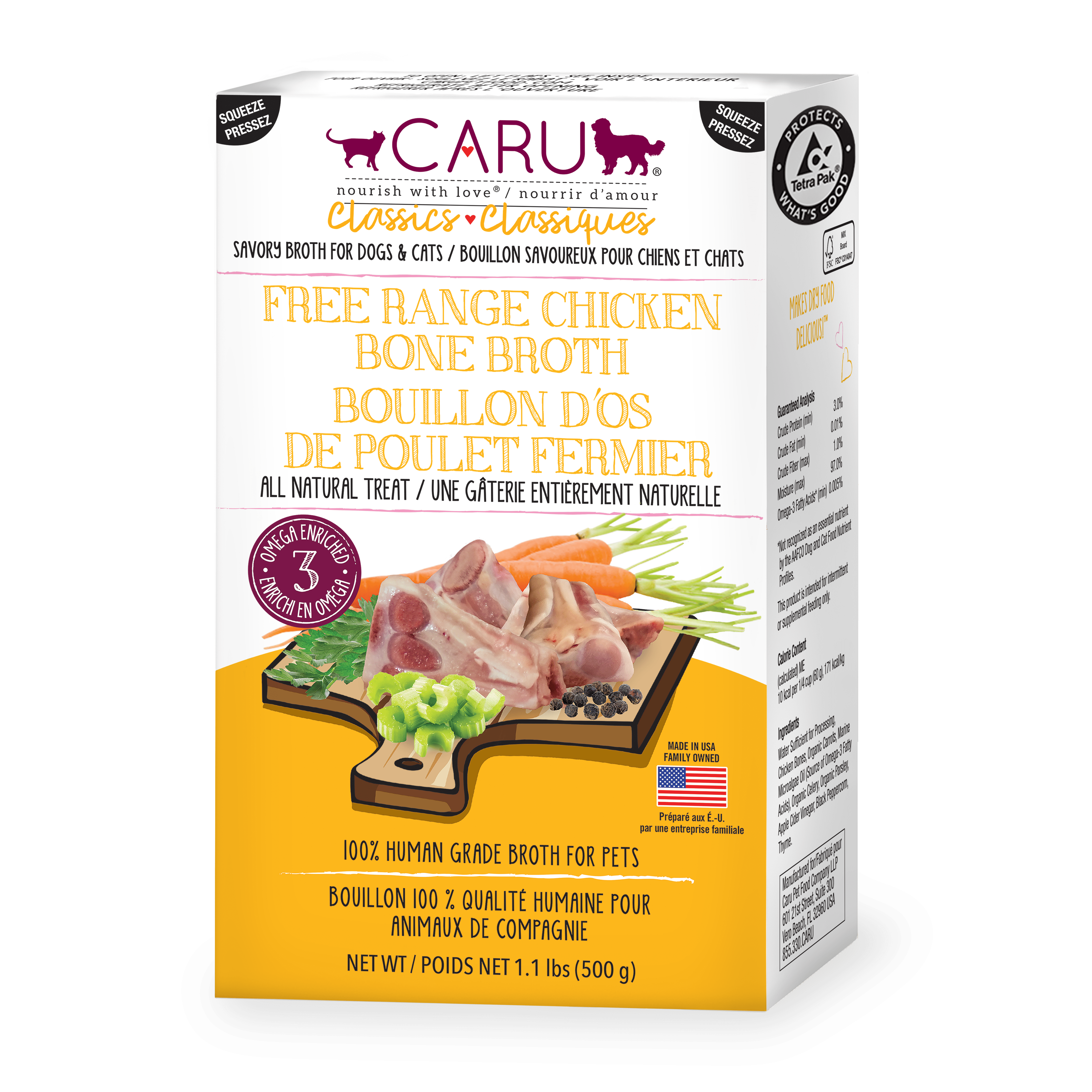 Caru Classics Free Range Chicken Bone Broth for Dogs & Cats
